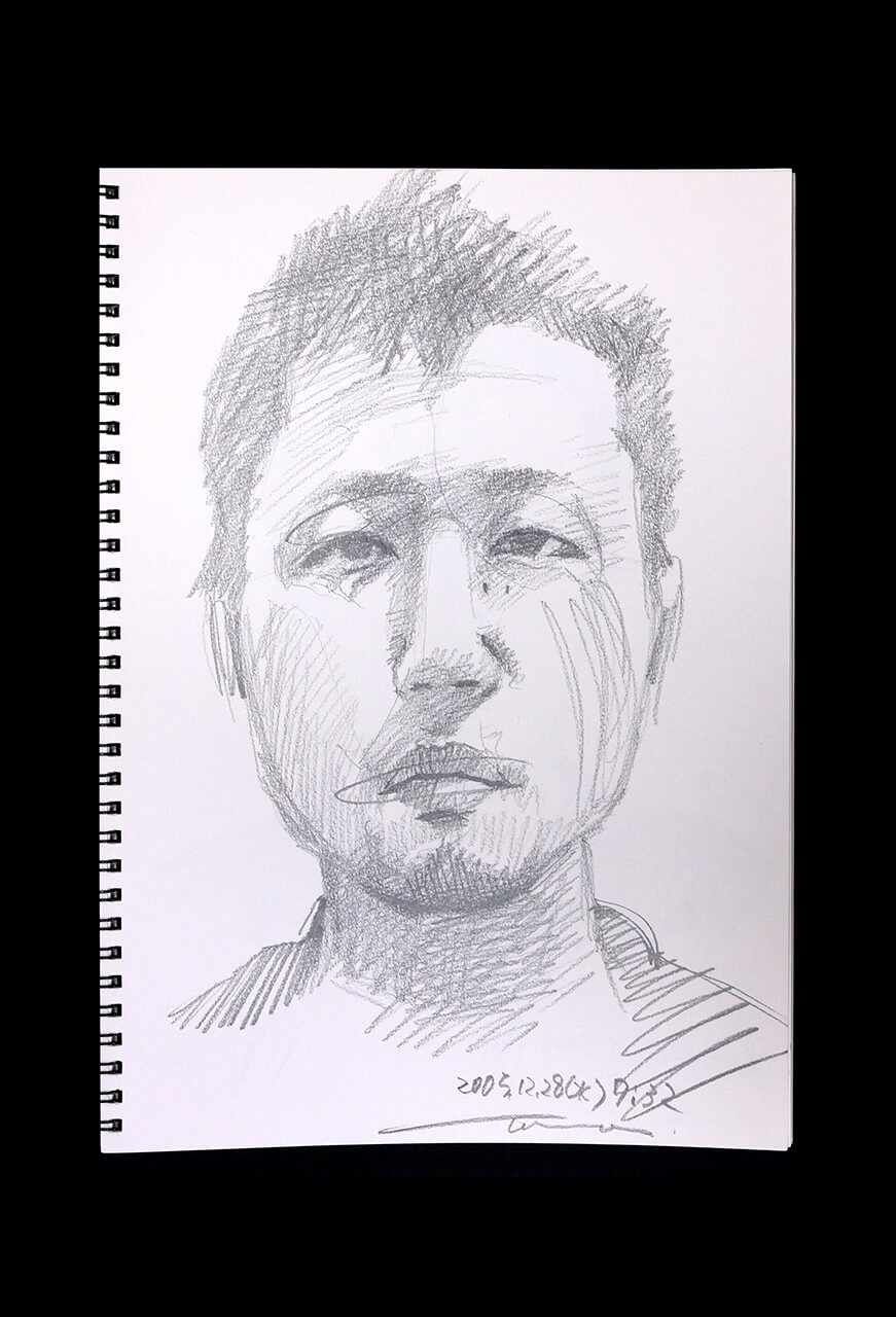 Contemporary artist SHINTAKU Tomoni's 2005/12/28 Self-portrait or pencil drawing