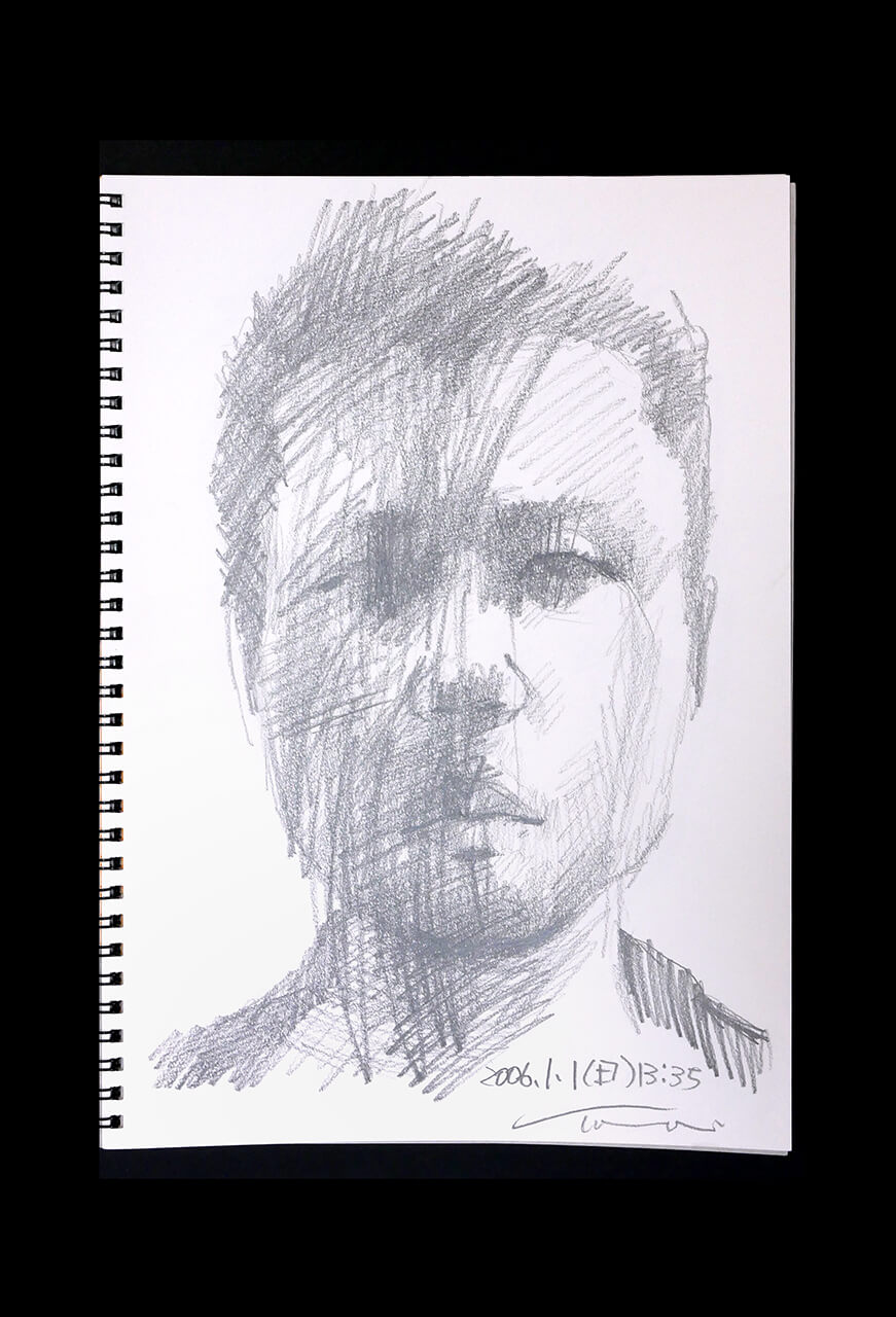 Contemporary artist SHINTAKU Tomoni's 2006/1/1 Self-portrait or pencil drawing