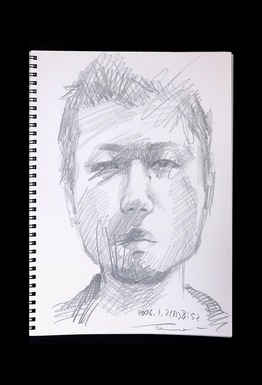 Contemporary artist SHINTAKU Tomoni's 2006/1/2 Self-portrait or pencil drawing