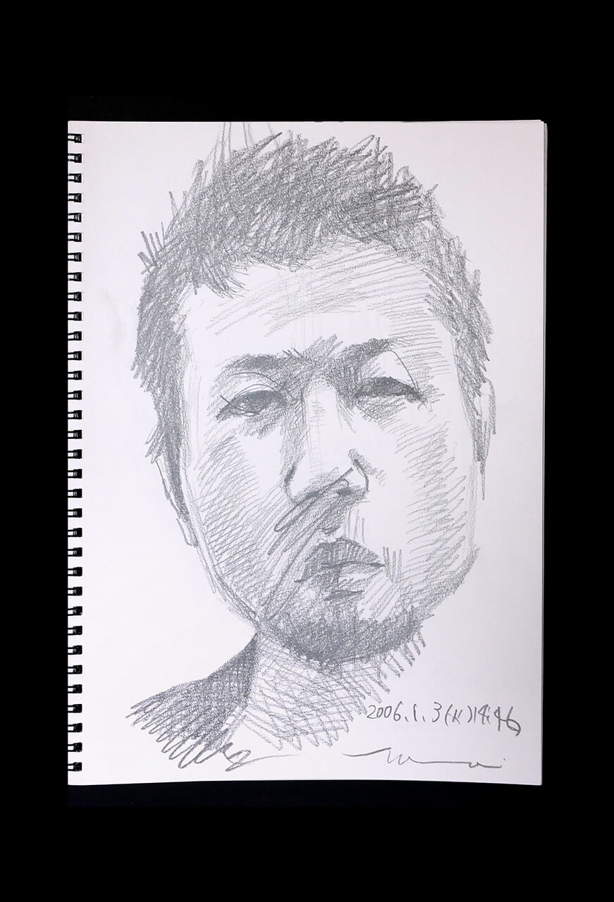 Contemporary artist SHINTAKU Tomoni's 2006/1/3 Self-portrait or pencil drawing