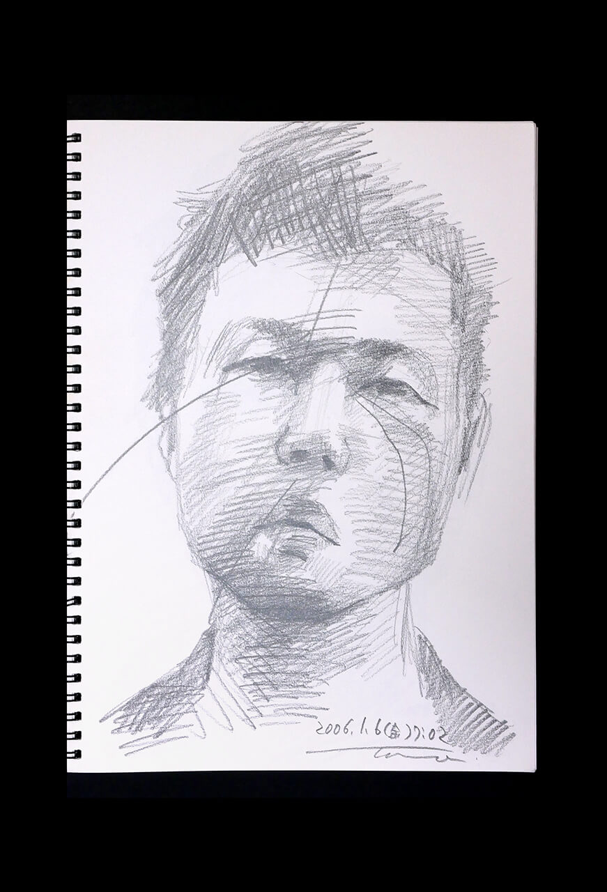 Contemporary artist SHINTAKU Tomoni's 2006/1/6 Self-portrait or pencil drawing