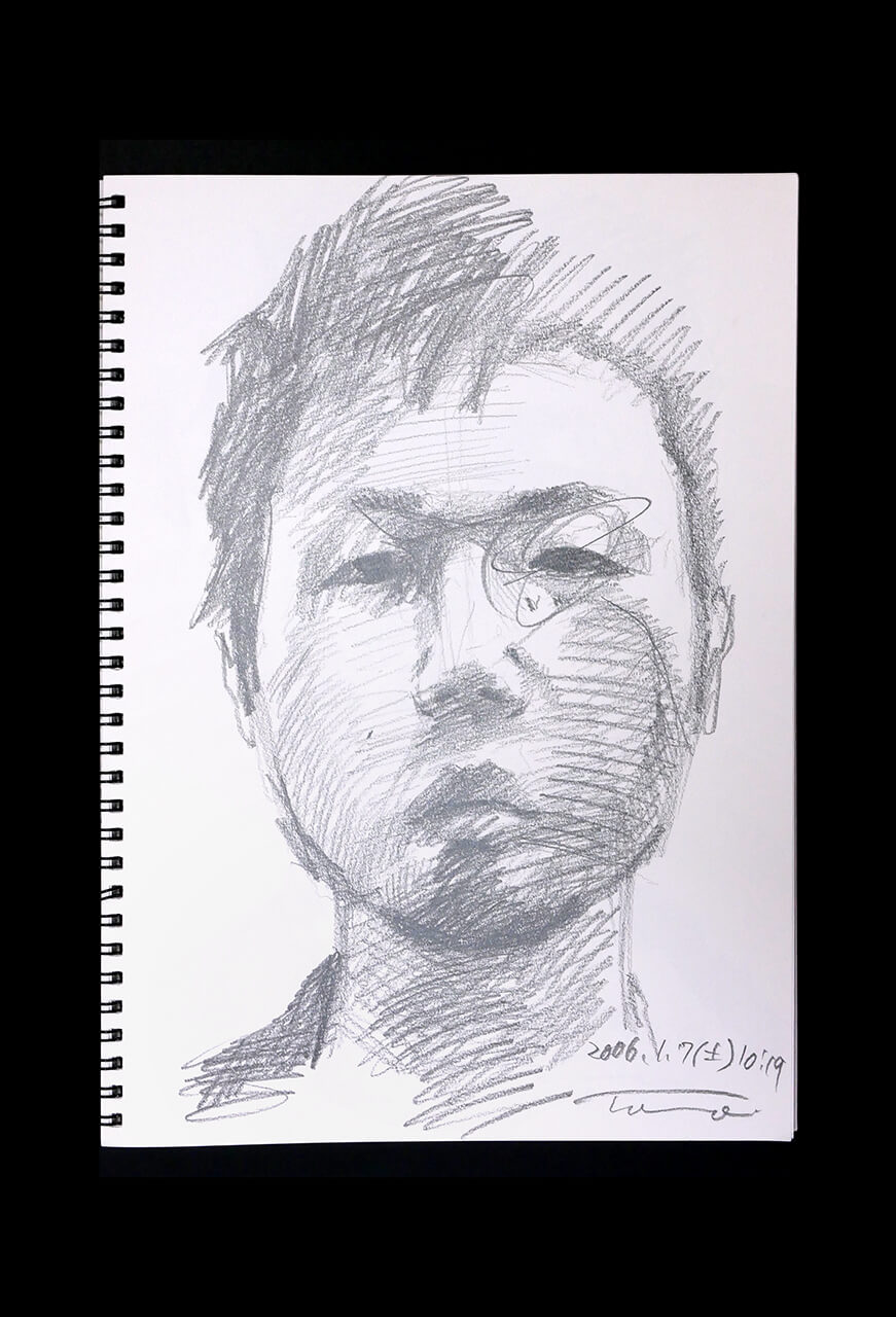 Contemporary artist SHINTAKU Tomoni's 2006/1/7 Self-portrait or pencil drawing