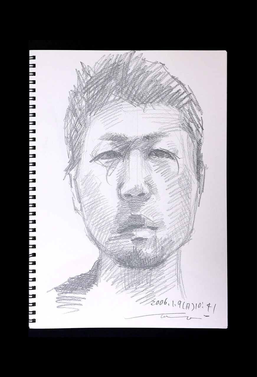 Contemporary artist SHINTAKU Tomoni's 2006/1/9 Self-portrait or pencil drawing