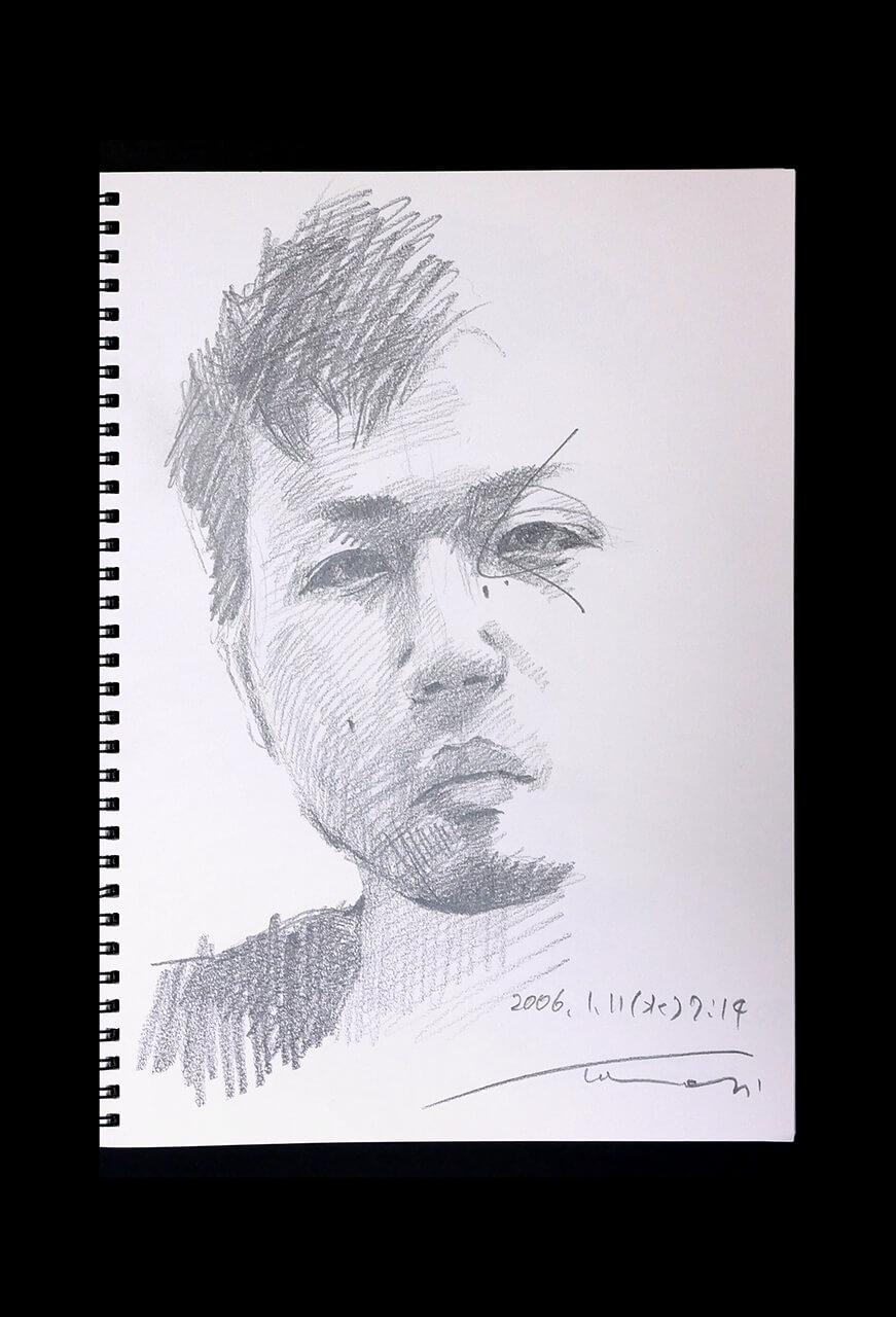 Contemporary artist SHINTAKU Tomoni's 2006/1/11 Self-portrait or pencil drawing