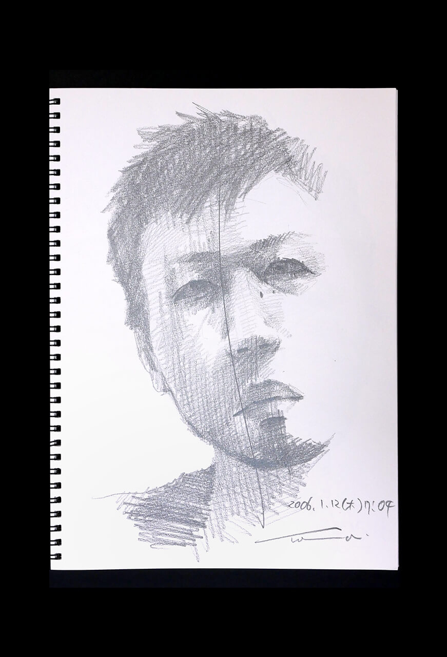 Contemporary artist SHINTAKU Tomoni's 2006/1/12 Self-portrait or pencil drawing