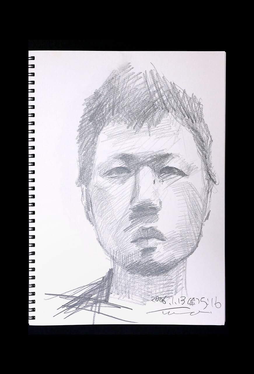 Contemporary artist SHINTAKU Tomoni's 2006/1/13 Self-portrait or pencil drawing