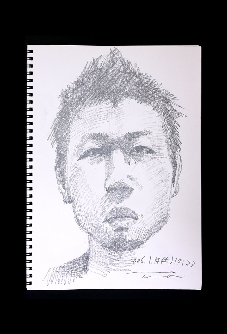 Contemporary artist SHINTAKU Tomoni's 2006/1/14 Self-portrait or pencil drawing