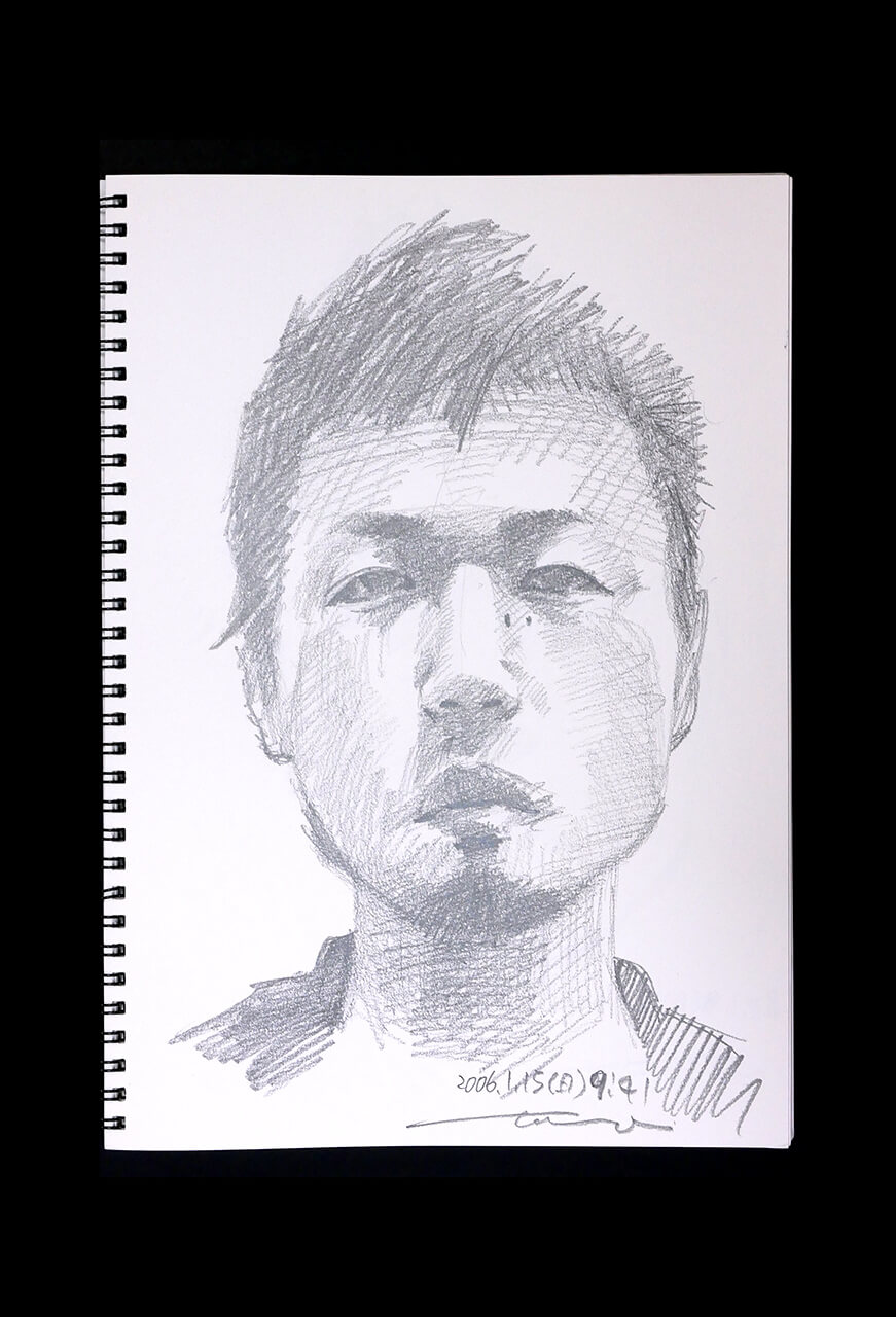Contemporary artist SHINTAKU Tomoni's 2006/1/15 Self-portrait or pencil drawing