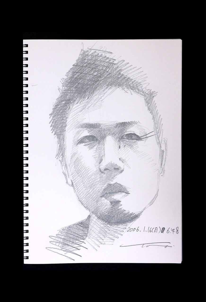 Contemporary artist SHINTAKU Tomoni's 2006/1/16 Self-portrait or pencil drawing