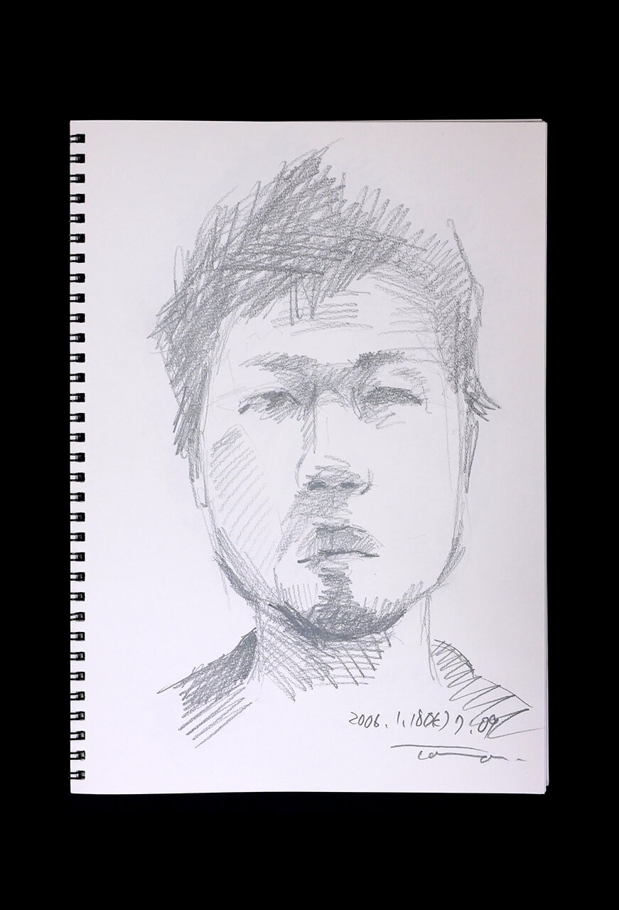 Contemporary artist SHINTAKU Tomoni's 2006/1/18 Self-portrait or pencil drawing