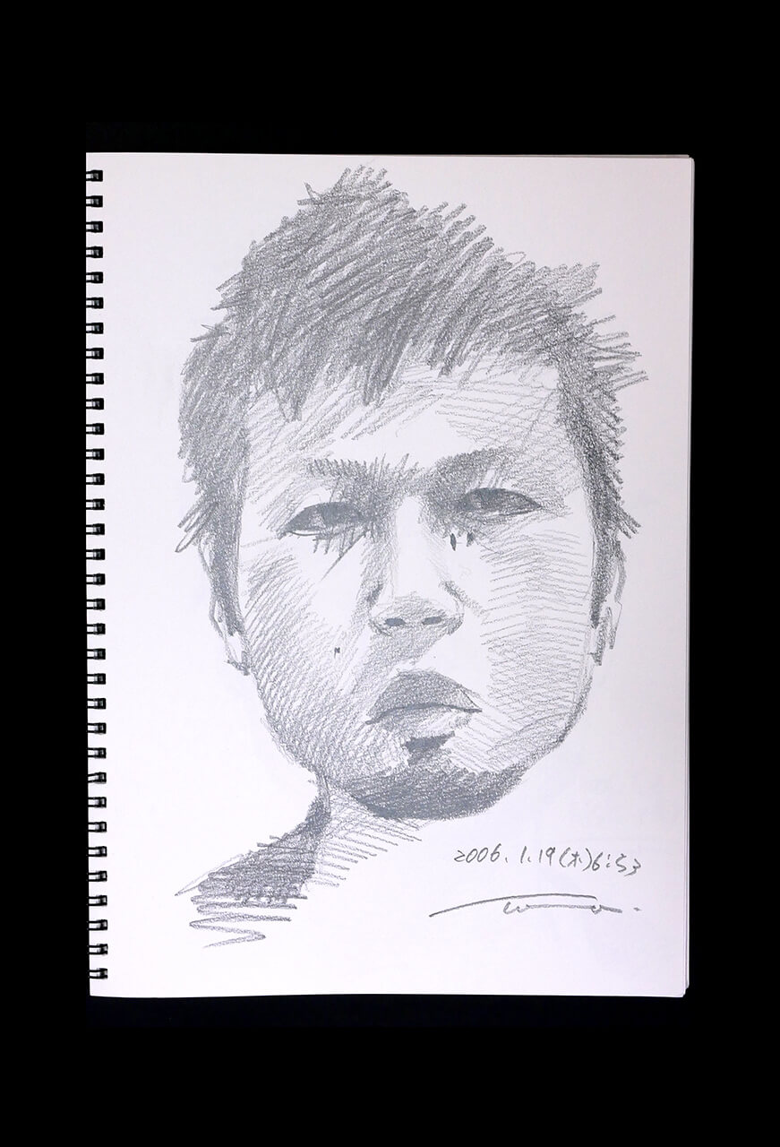 Contemporary artist SHINTAKU Tomoni's 2006/1/19 Self-portrait or pencil drawing