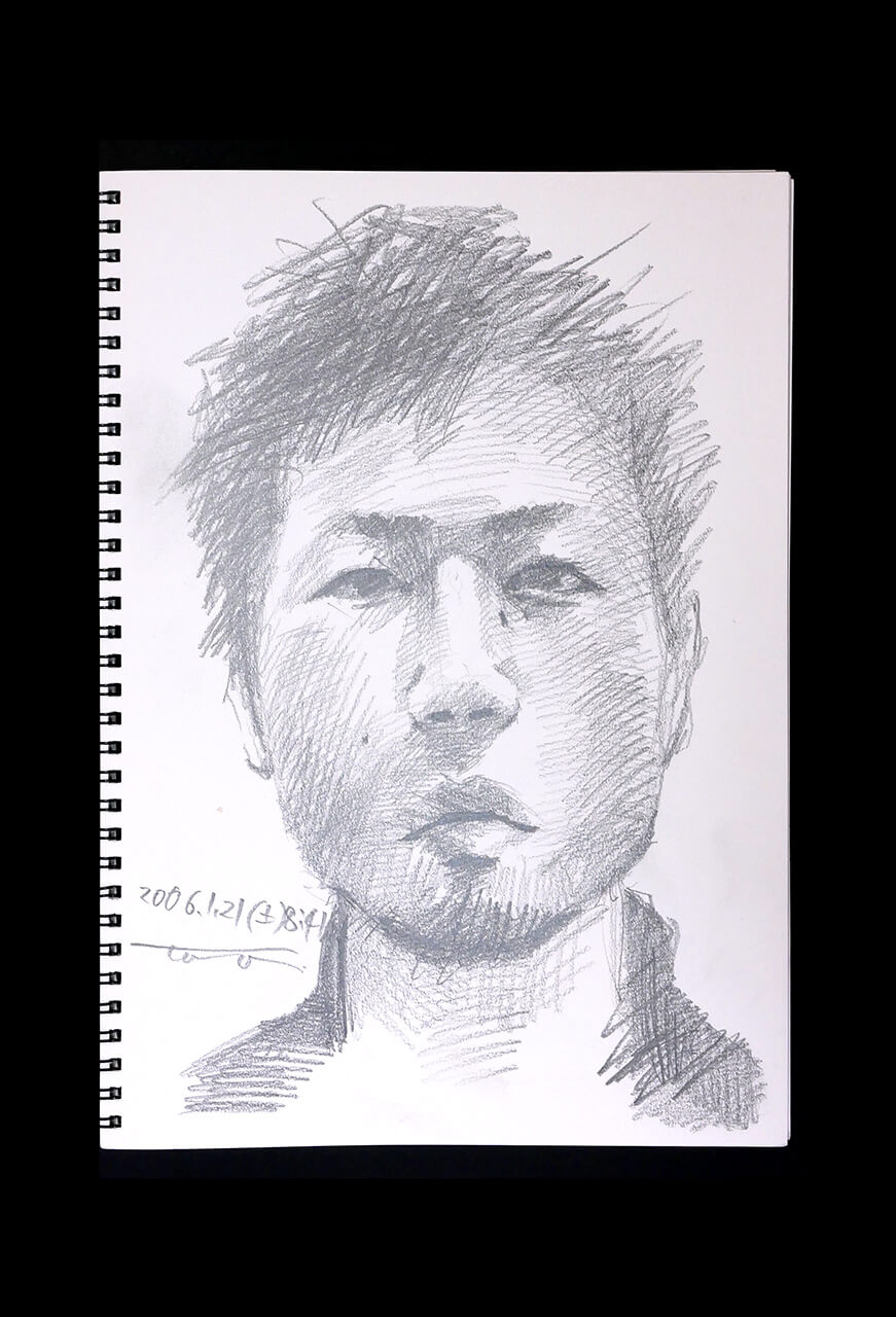 Contemporary artist SHINTAKU Tomoni's 2006/1/21 Self-portrait or pencil drawing