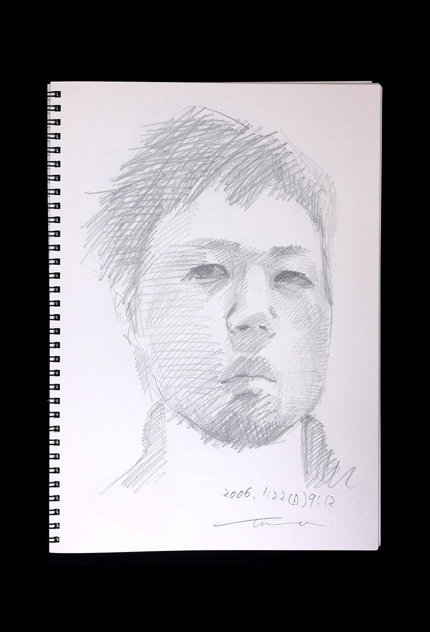 Contemporary artist SHINTAKU Tomoni's 2006/1/22 Self-portrait or pencil drawing