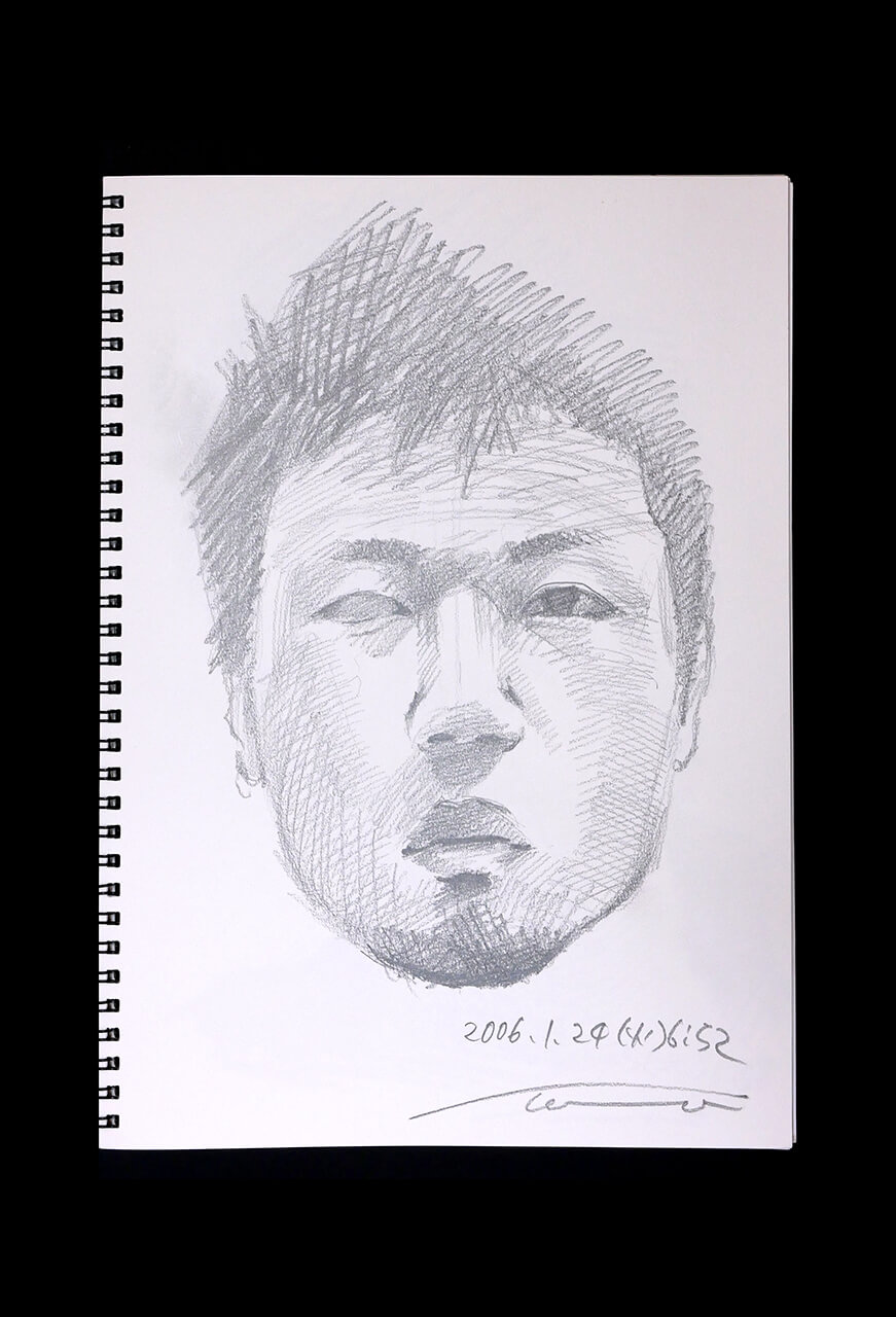 Contemporary artist SHINTAKU Tomoni's 2006/1/24 Self-portrait or pencil drawing