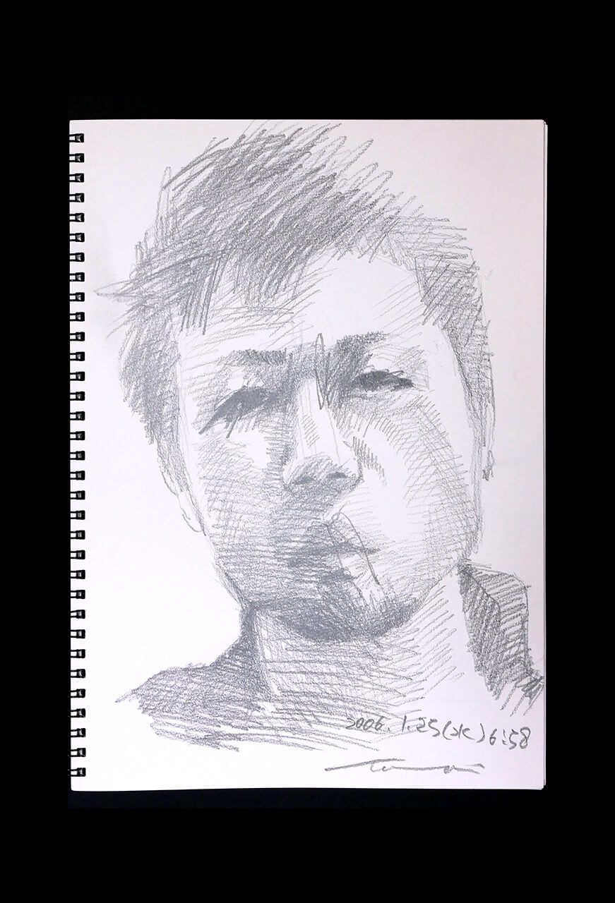 Contemporary artist SHINTAKU Tomoni's 2006/1/25 Self-portrait or pencil drawing