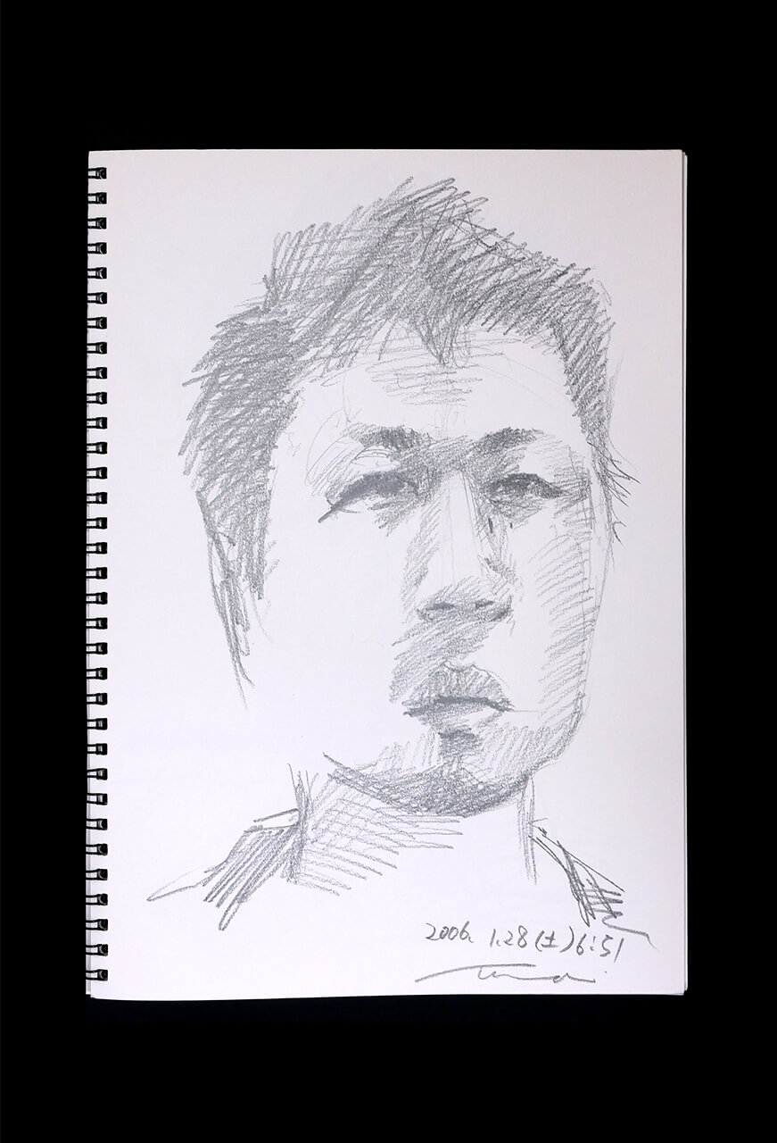 Contemporary artist SHINTAKU Tomoni's 2006/1/28 Self-portrait or pencil drawing
