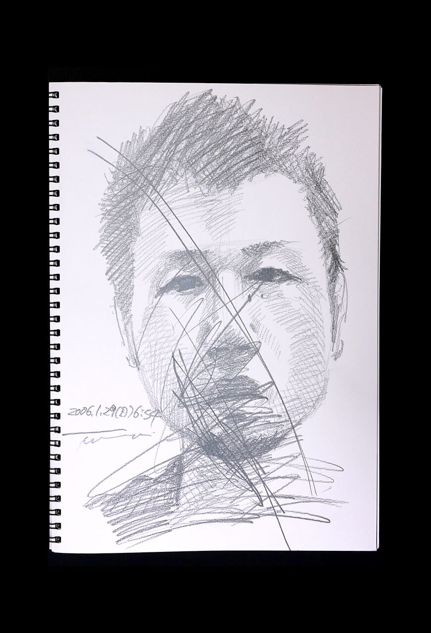 Contemporary artist SHINTAKU Tomoni's 2006/1/29 Self-portrait or pencil drawing