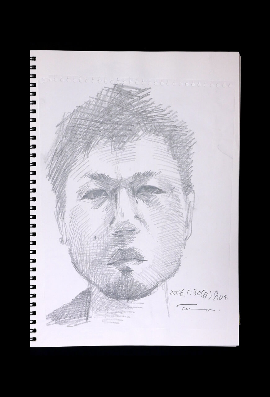 Contemporary artist SHINTAKU Tomoni's 2006/1/30 Self-portrait or pencil drawing