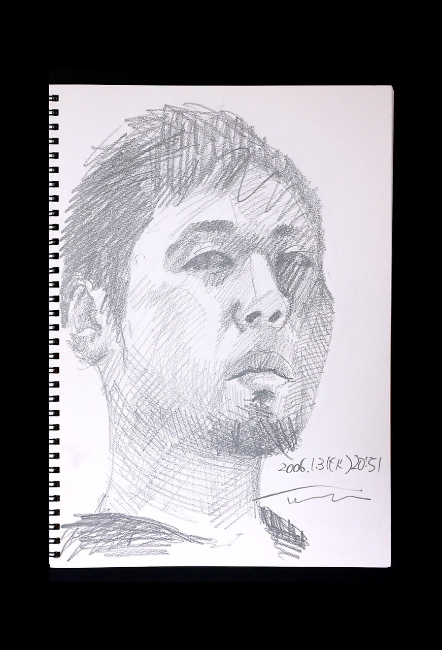 Contemporary artist SHINTAKU Tomoni's 2006/1/31 Self-portrait or pencil drawing