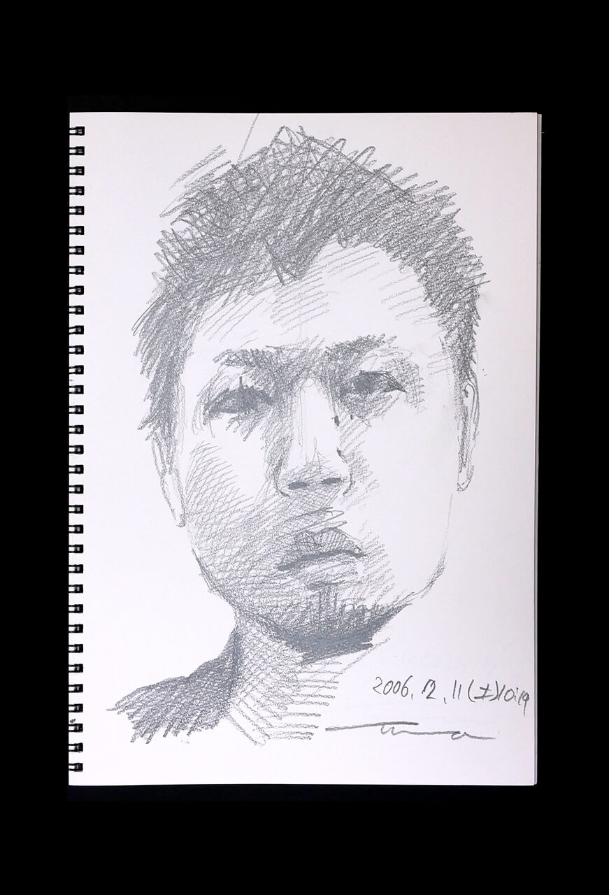 Contemporary artist SHINTAKU Tomoni's 2006/2/11 Self-portrait or pencil drawing