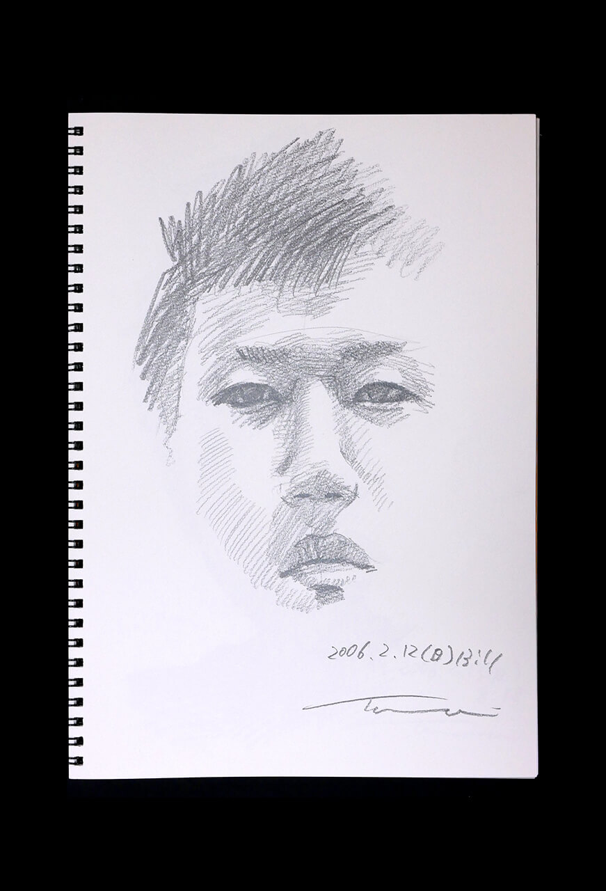 Contemporary artist SHINTAKU Tomoni's 2006/2/12 Self-portrait or pencil drawing