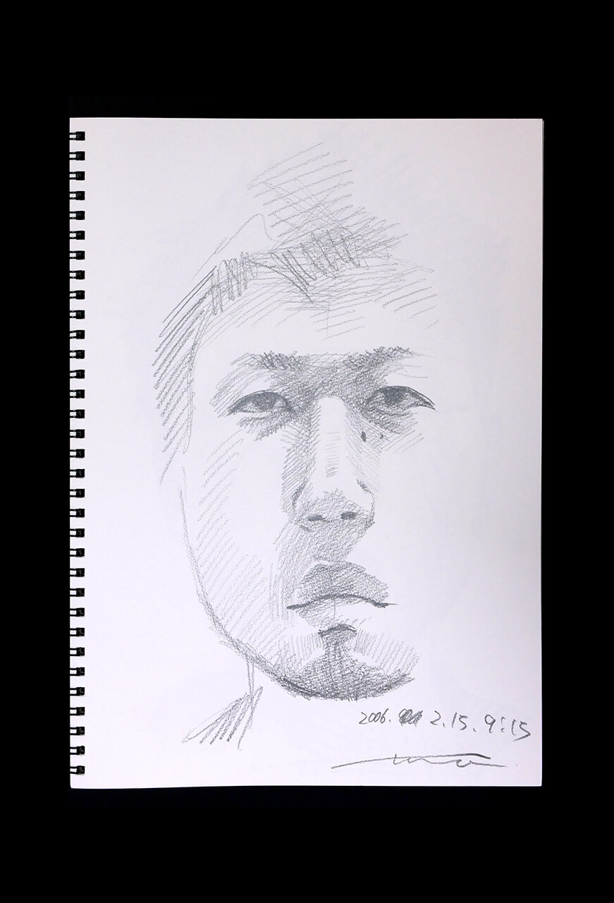 Contemporary artist SHINTAKU Tomoni's 2006/2/15 Self-portrait or pencil drawing