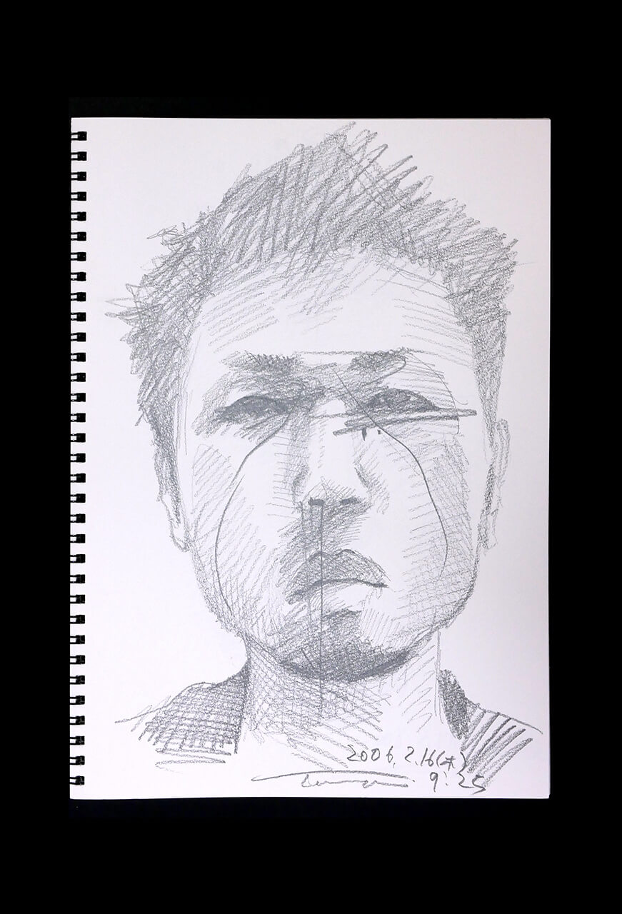 Contemporary artist SHINTAKU Tomoni's 2006/2/16 Self-portrait or pencil drawing