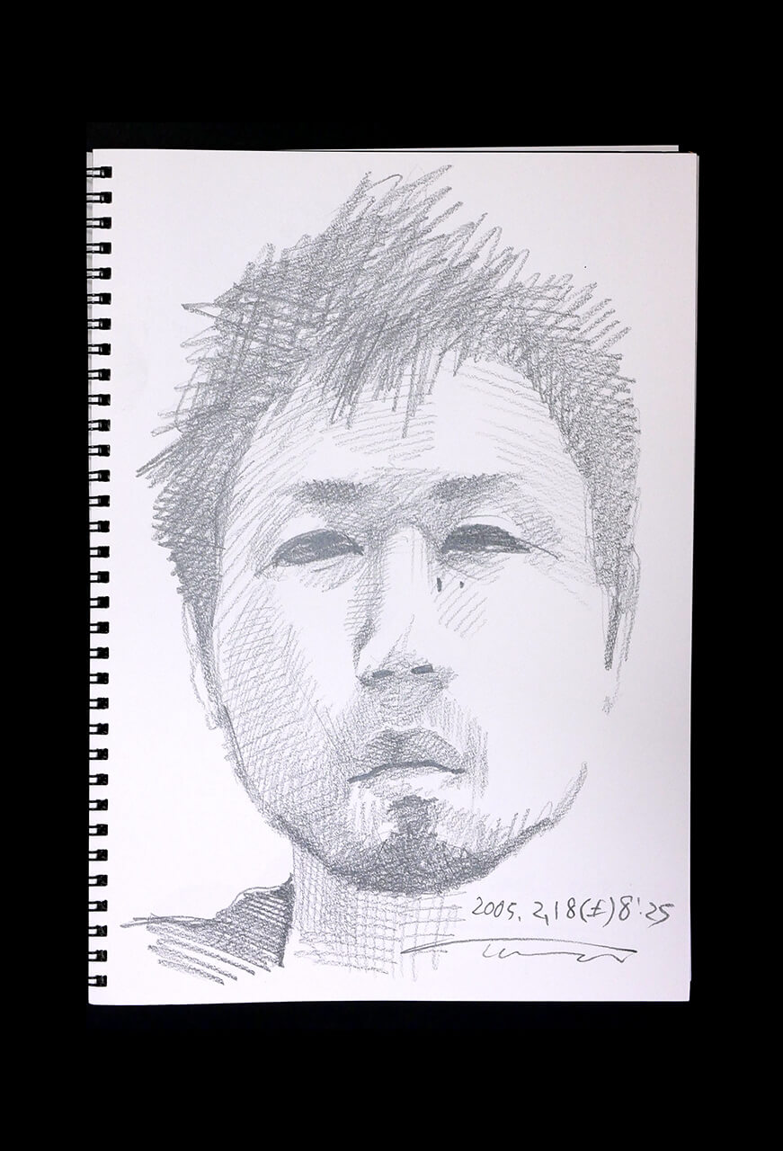 Contemporary artist SHINTAKU Tomoni's 2006/2/18 Self-portrait or pencil drawing