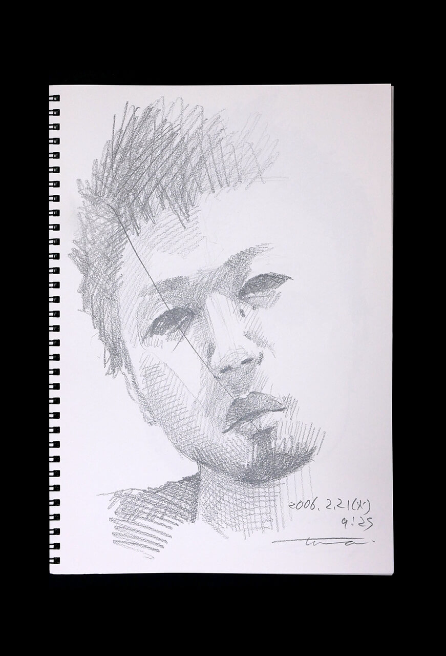 Contemporary artist SHINTAKU Tomoni's 2006/2/21 Self-portrait or pencil drawing