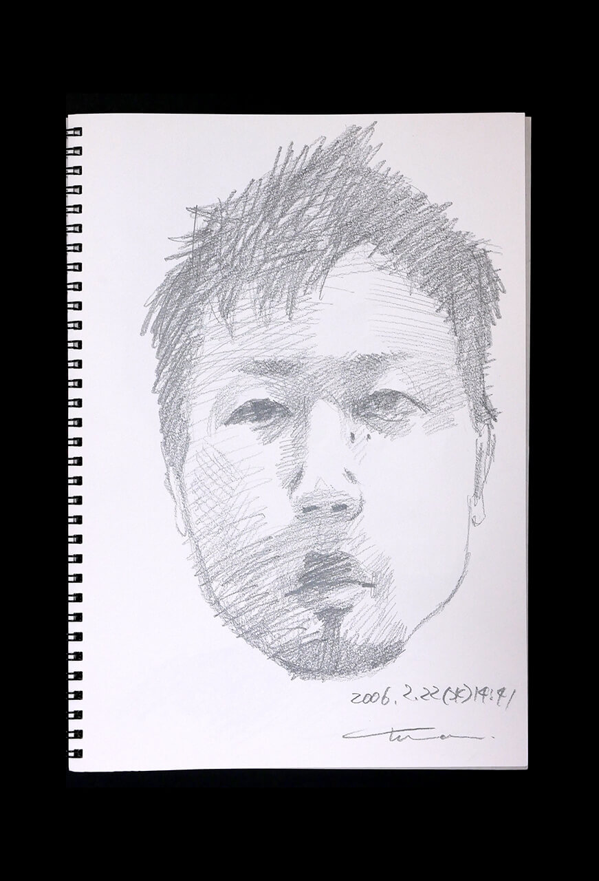 Contemporary artist SHINTAKU Tomoni's 2006/2/22 Self-portrait or pencil drawing