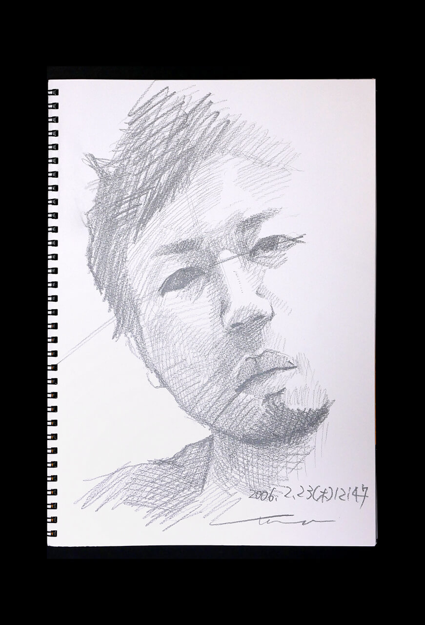 Contemporary artist SHINTAKU Tomoni's 2006/2/23 Self-portrait or pencil drawing