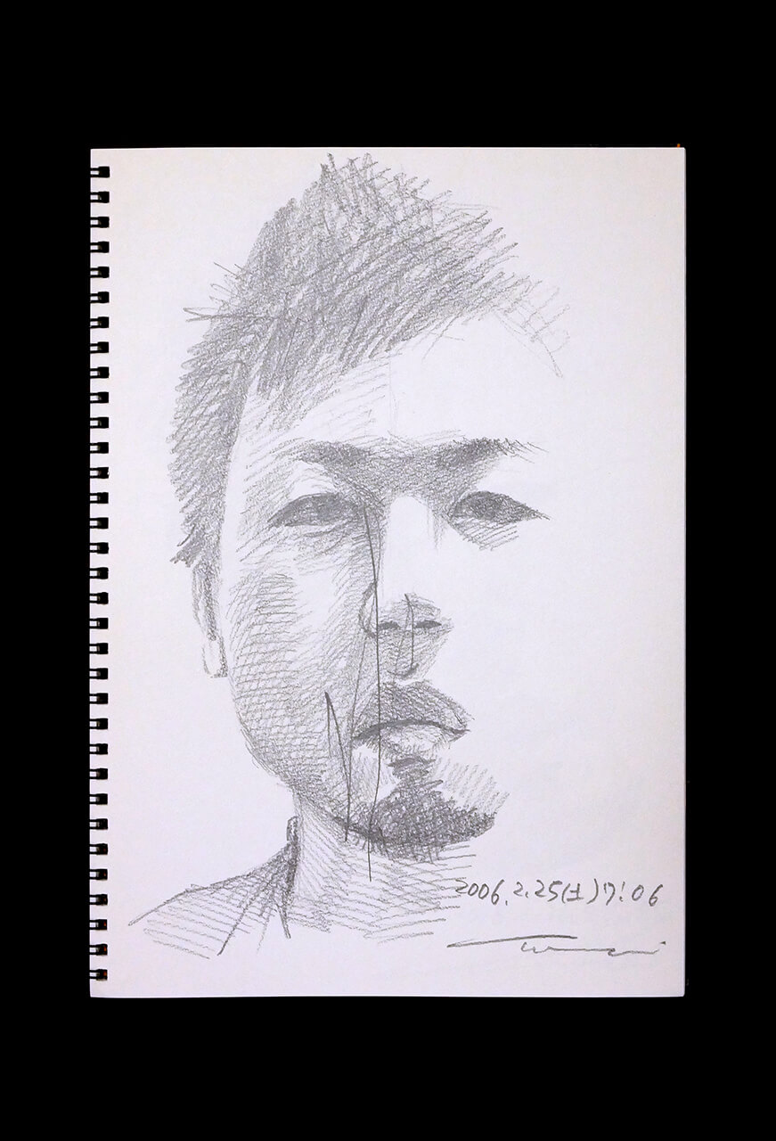 Contemporary artist SHINTAKU Tomoni's 2006/2/25 Self-portrait or pencil drawing