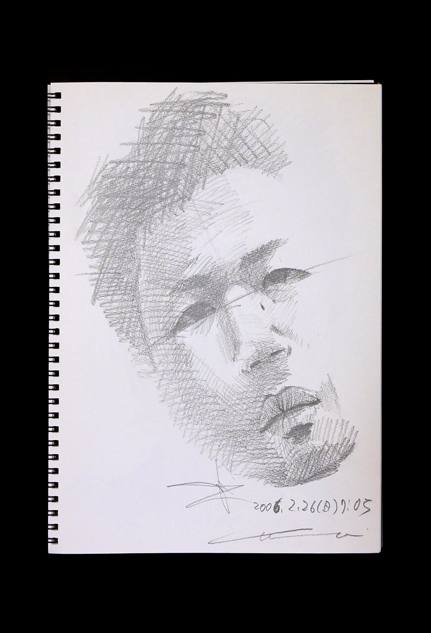 Contemporary artist SHINTAKU Tomoni's 2006/2/26 Self-portrait or pencil drawing
