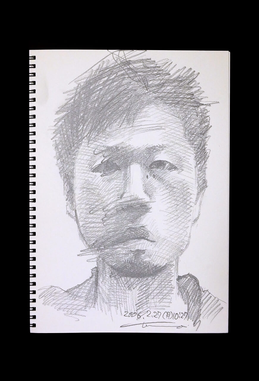 Contemporary artist SHINTAKU Tomoni's 2006/2/27 Self-portrait or pencil drawing
