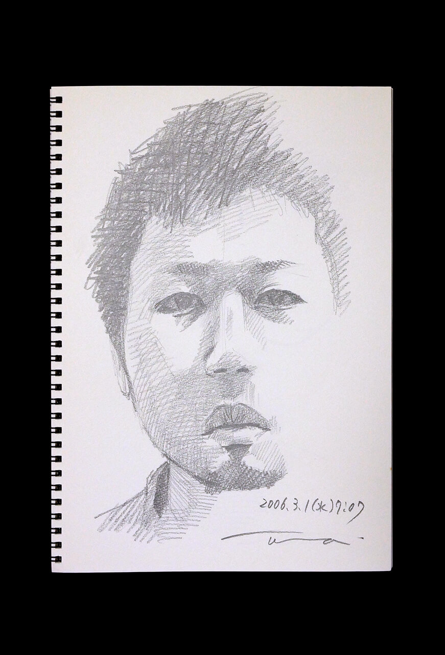 Contemporary artist SHINTAKU Tomoni's 2006/3/1 Self-portrait or pencil drawing