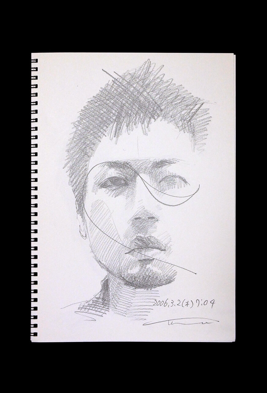 Contemporary artist SHINTAKU Tomoni's 2006/3/2 Self-portrait or pencil drawing
