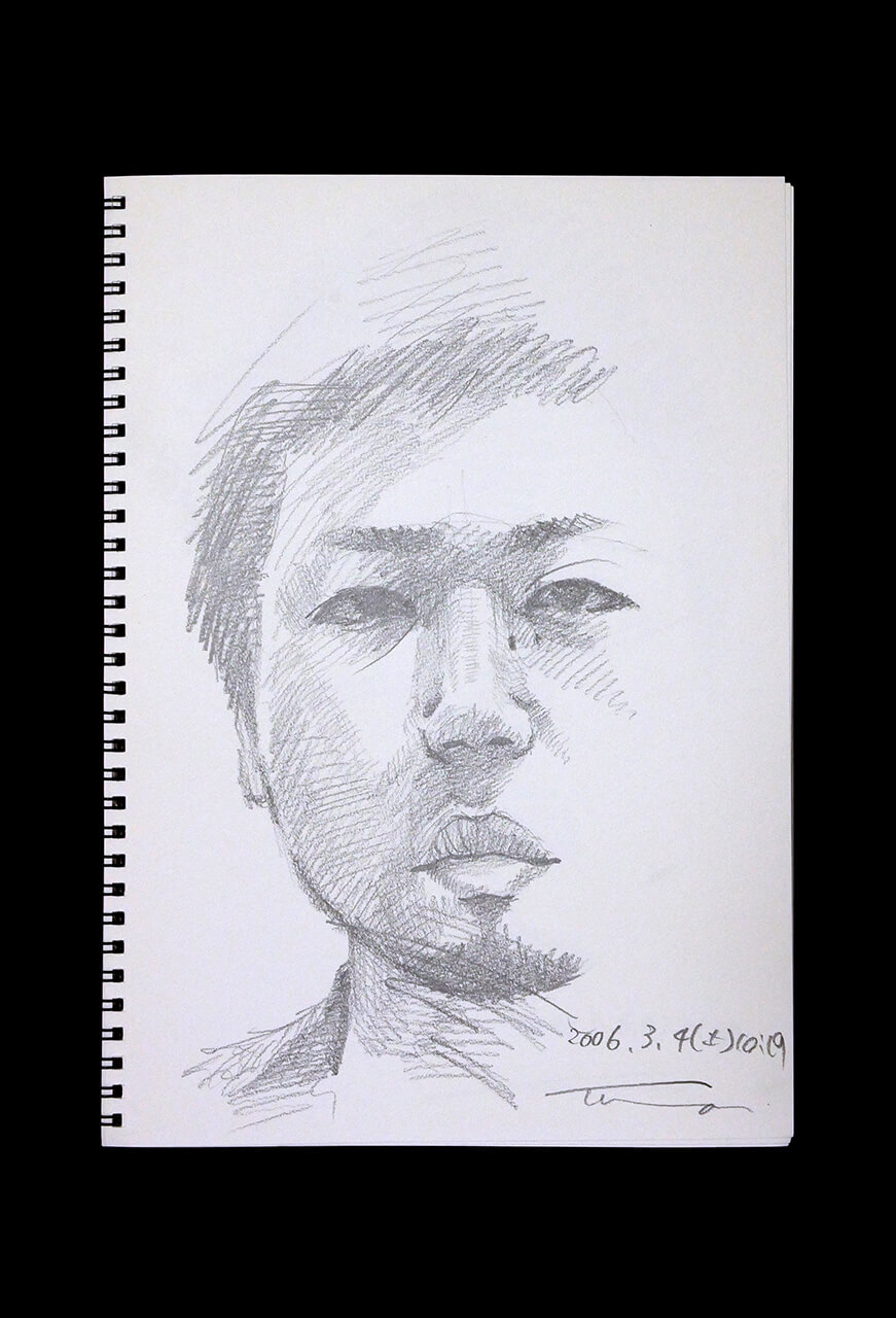 Contemporary artist SHINTAKU Tomoni's 2006/3/4 Self-portrait or pencil drawing