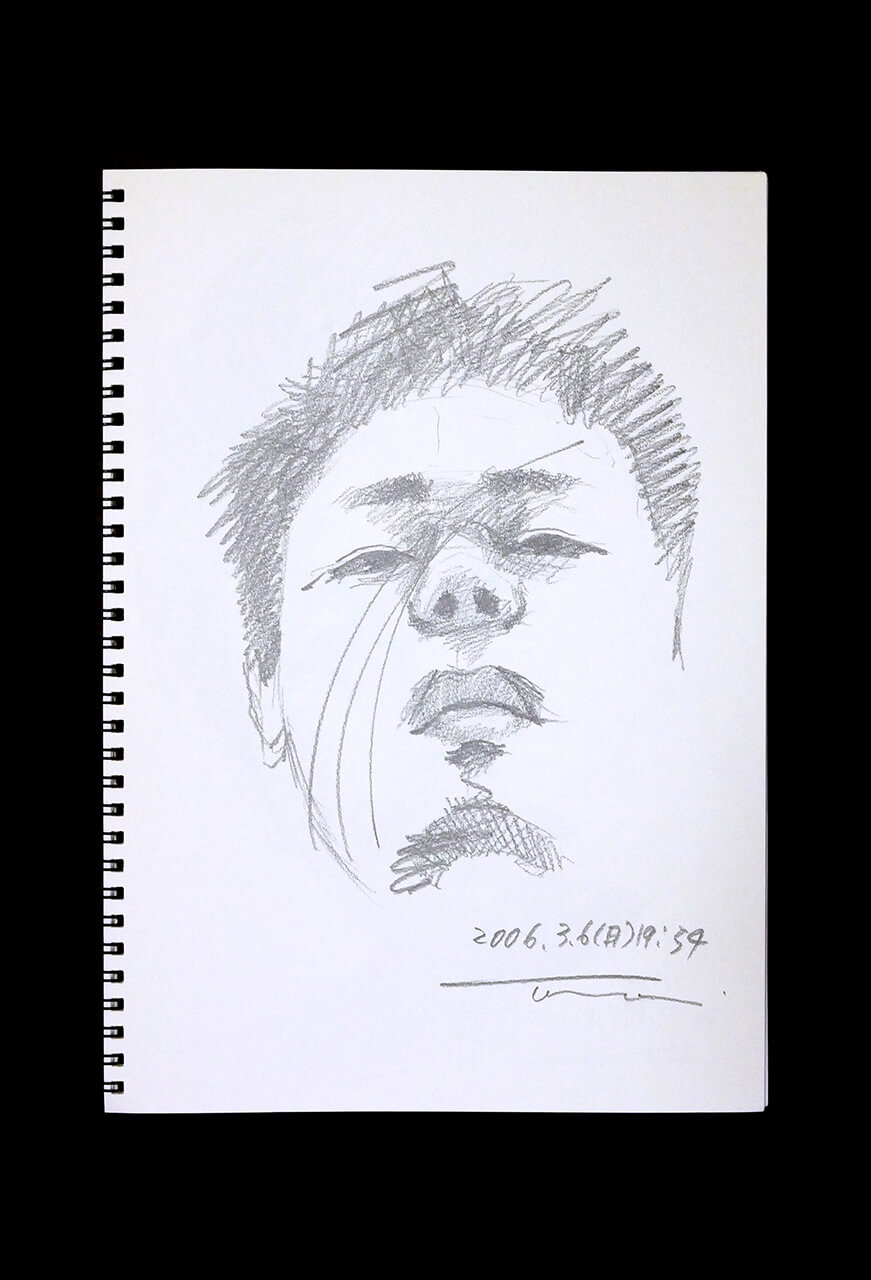 Contemporary artist SHINTAKU Tomoni's 2006/3/6 Self-portrait or pencil drawing