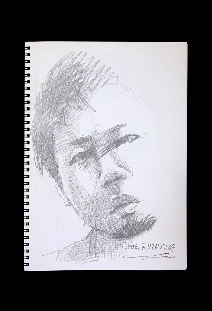 Contemporary artist SHINTAKU Tomoni's 2006/3/7 Self-portrait or pencil drawing