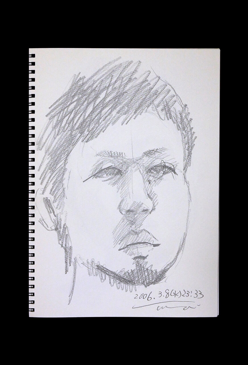 Contemporary artist SHINTAKU Tomoni's 2006/3/8 Self-portrait or pencil drawing