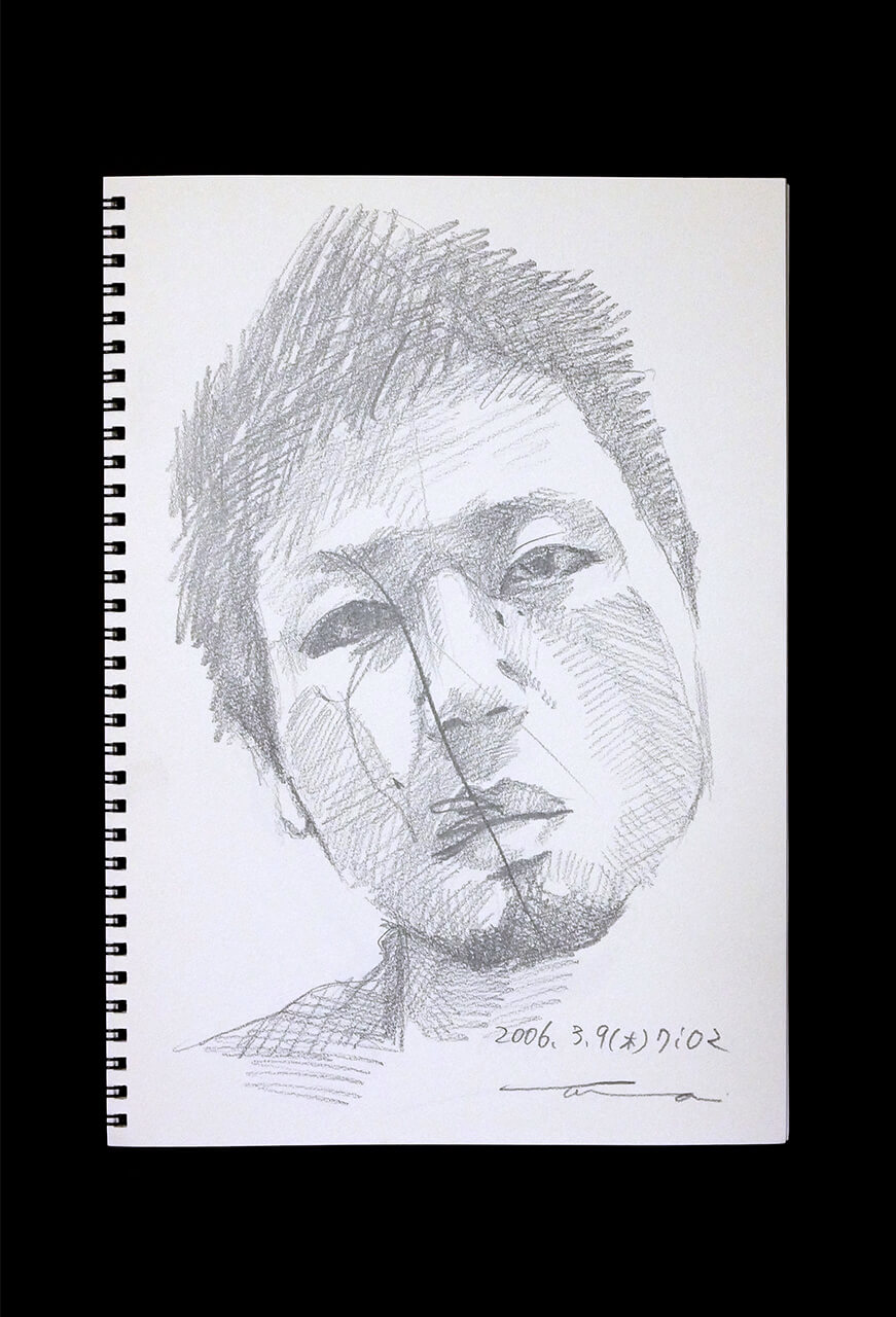 Contemporary artist SHINTAKU Tomoni's 2006/3/9 Self-portrait or pencil drawing
