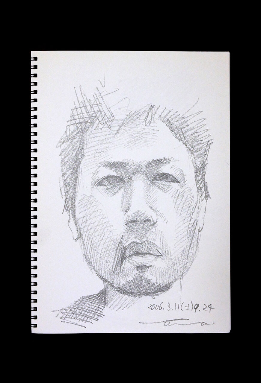 Contemporary artist SHINTAKU Tomoni's 2006/3/11 Self-portrait or pencil drawing