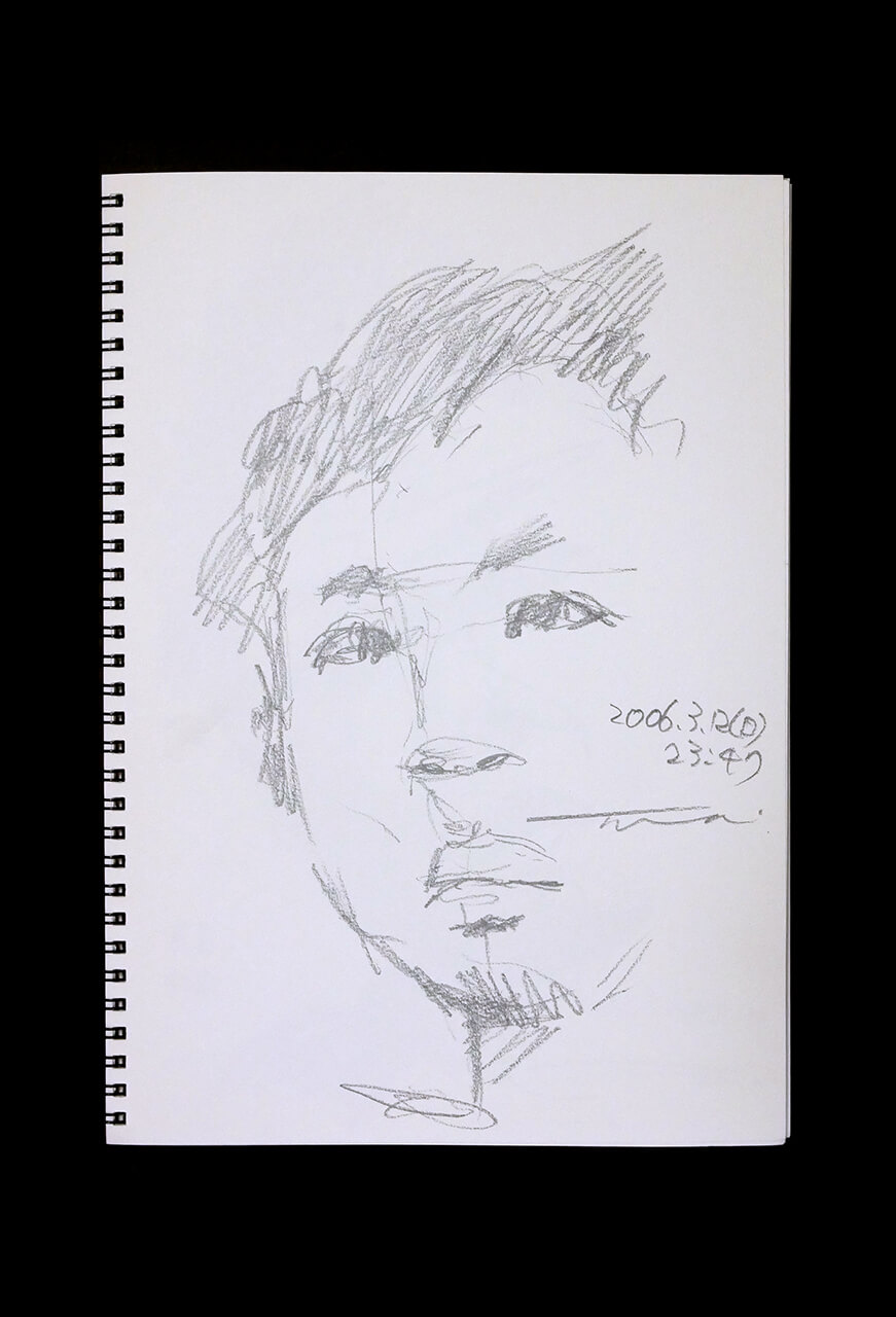 Contemporary artist SHINTAKU Tomoni's 2006/3/12 Self-portrait or pencil drawing