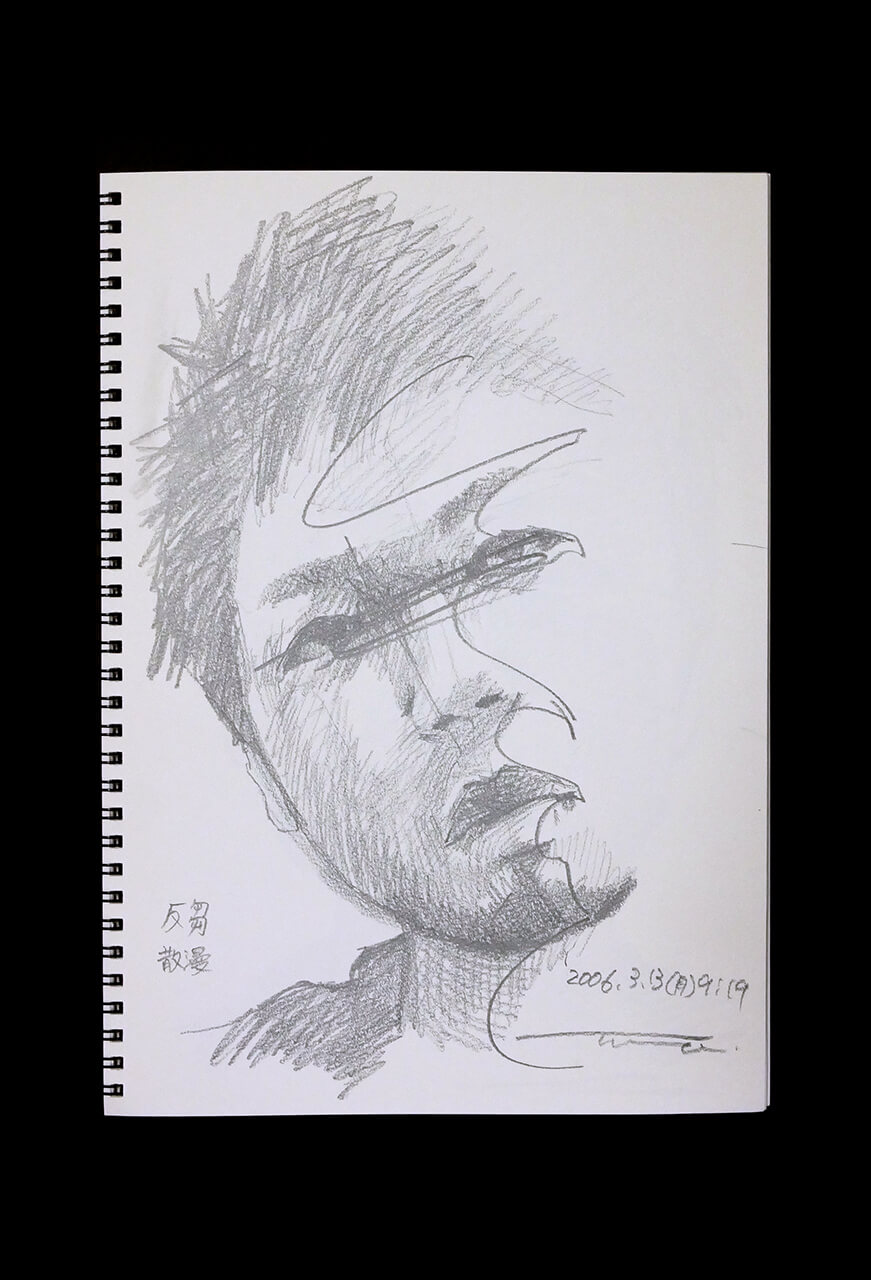 Contemporary artist SHINTAKU Tomoni's 2006/3/13 Self-portrait or pencil drawing
