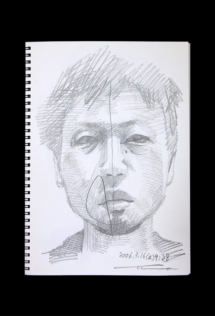 Contemporary artist SHINTAKU Tomoni's 2006/3/16 Self-portrait or pencil drawing