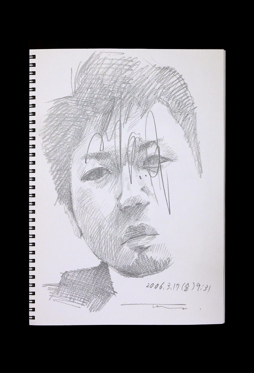 Contemporary artist SHINTAKU Tomoni's 2006/3/17 Self-portrait or pencil drawing