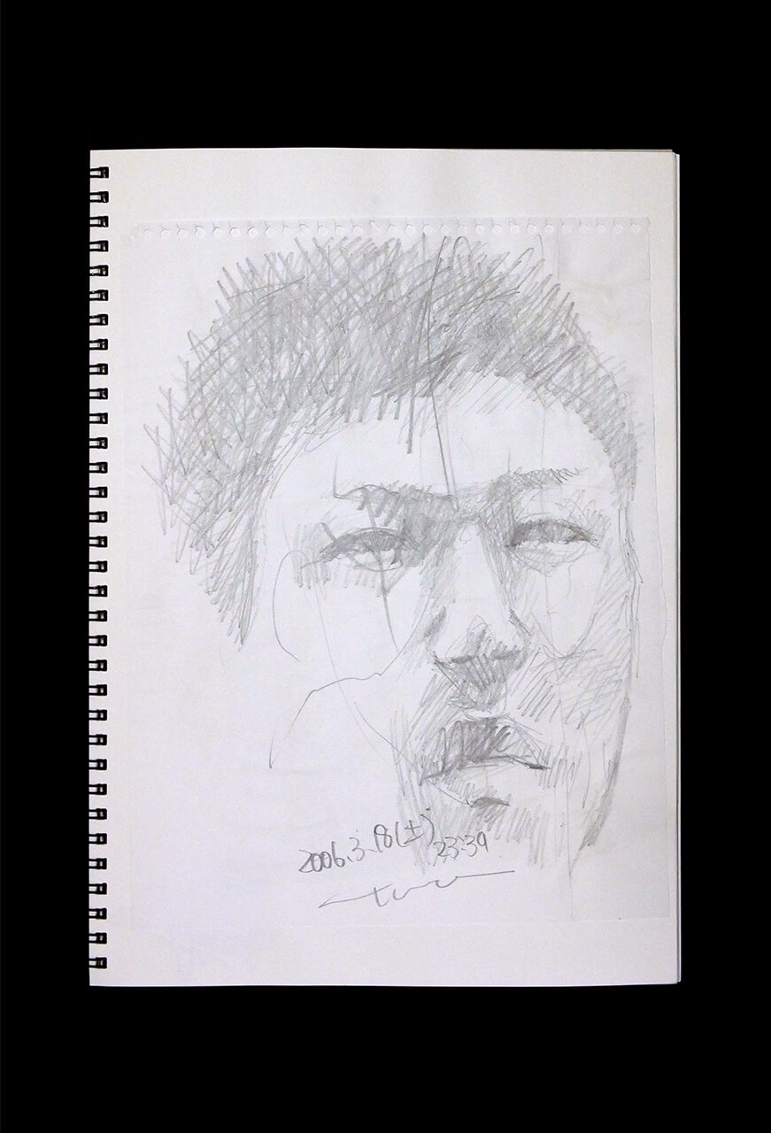 Contemporary artist SHINTAKU Tomoni's 2006/3/18 Self-portrait or pencil drawing