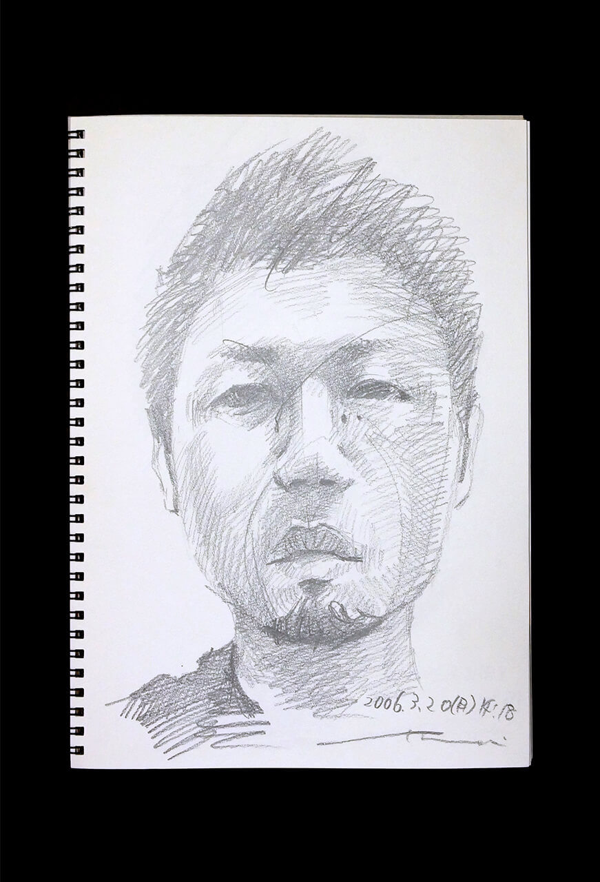 Contemporary artist SHINTAKU Tomoni's 2006/3/20 Self-portrait or pencil drawing