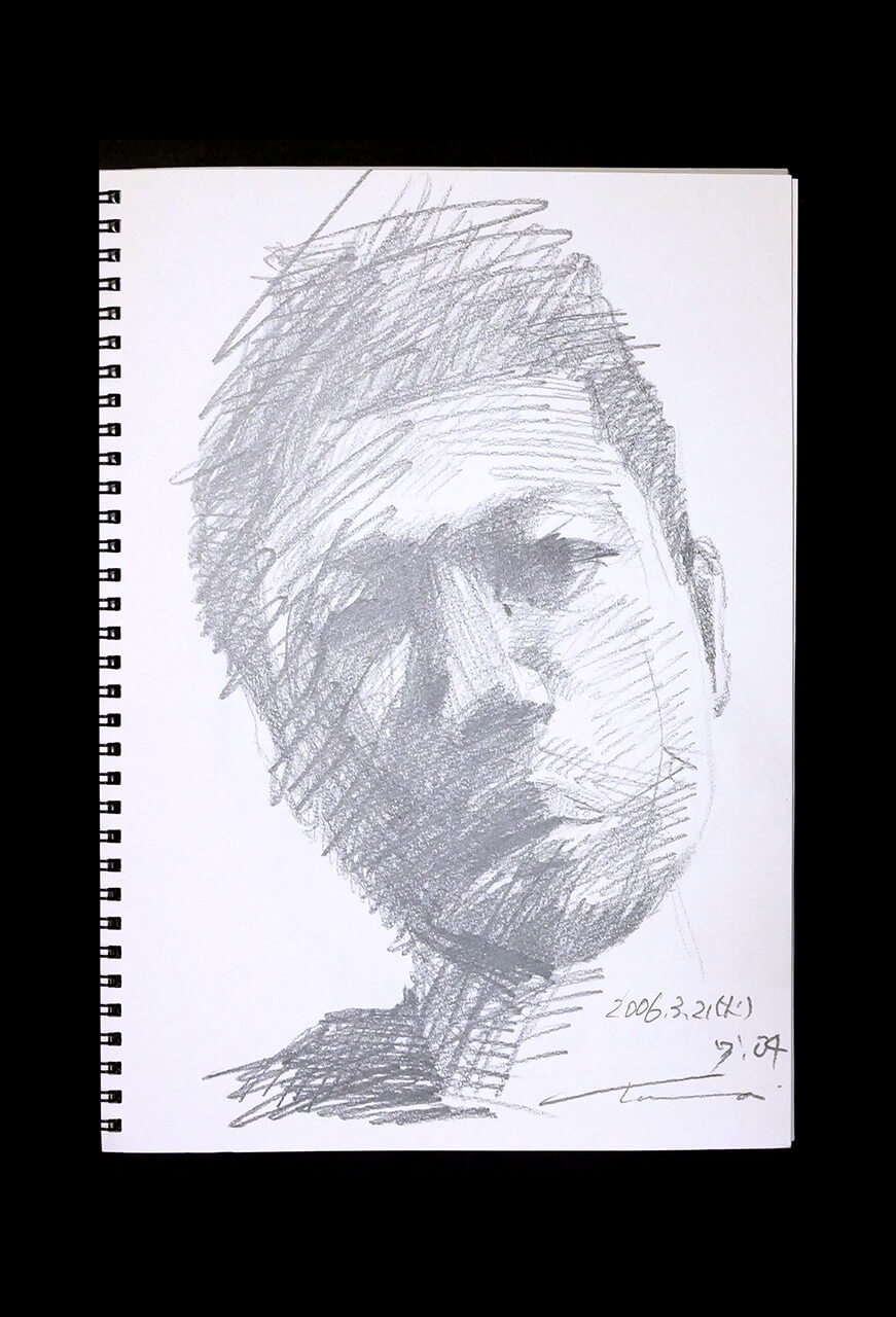 Contemporary artist SHINTAKU Tomoni's 2006/3/21 Self-portrait or pencil drawing