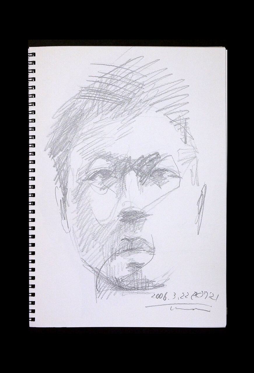 Contemporary artist SHINTAKU Tomoni's 2006/3/22 Self-portrait or pencil drawing